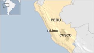 Map of Peru, highlighting the region of Cusco