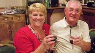 Gaynor Wright with her husband