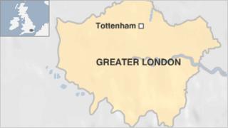 Map showing Tottenham