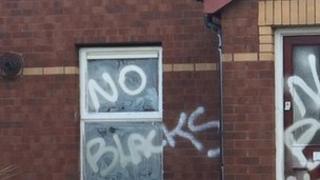 Racist graffiti on house