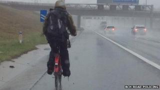 Cyclist on M1