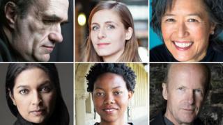 On the shortlist: (clockwise from top left): Colm Toibin, Eleanor Catton, Ruth Ozeki, Jim Crace, NoViolet Bulawayo, Jhumpa Lahiri
