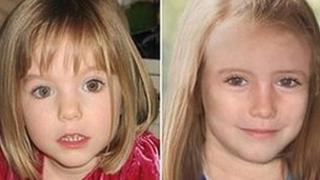 Madeleine McCann when she disappeared and how she might have looked aged nine