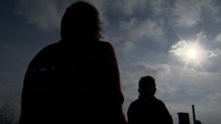 Debbie Tubby interviewing victim of Souter