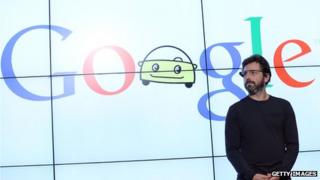 Google logo and man