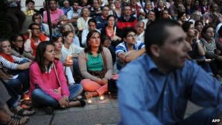 Anti same-sex marriage vigil in Nantes, France, on 28 August 2013
