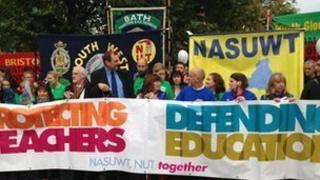 Teacher strike rally