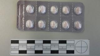 A sample of the counterfeit drugs seized by Swiss customs officials