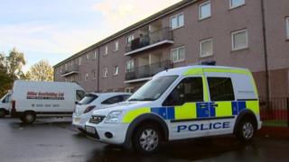 Police van at the scene