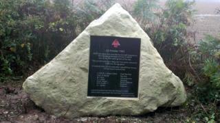 The stone memorial at Chicklade, WIltshire