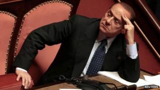 Silvio Berlusconi in parliament in October 2013