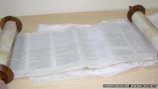 The Torah scrolls has been kept at the Hereford Museum