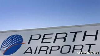 File image of sign at Perth Airport, Australia