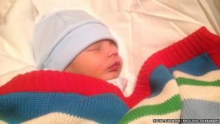 One-month-old Ghadi, son of Kholoud Sukkarieh and Nidal Darwish