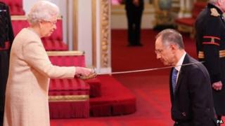Sir Michael Moritz with The Queen