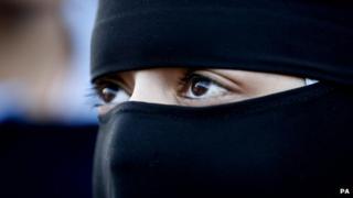 Woman wearing a veil