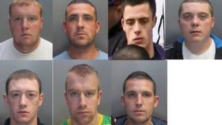 Left to right from top left hand side - Aidan Bannan; Craig Miller; Tomos Roberts; Jake Hughes; James West; Dean Pleavin and Mark Stephens