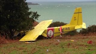 Channel Islands Air Search plane after crash landing in Jersey
