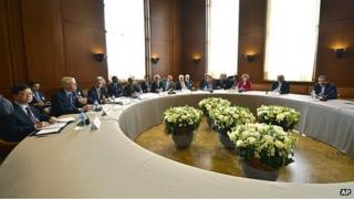 Talks at UN offices in Geneva, Switzerland. 7 Nov 2013