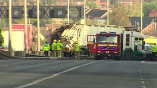The scene of the crash on the M1 motorway