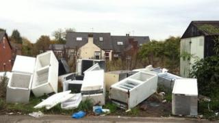 Dumped refrigerators