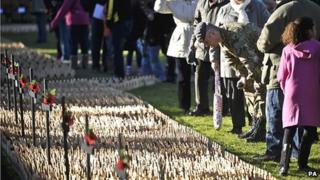 Royal Wootton Bassett Field of Remembrance at Lydiard Park, Wiltshire