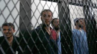 Some of the eight Al-Qaeda suspects accused of plotting to assassinate the Yemeni President. 10 Nov 2013