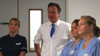 David Cameron visits a hospital