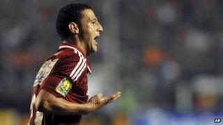 Ahmed Abdul Zaher makes a four-finger gesture. Photo: 10 November 2013