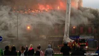 Elite Buildings fire in Stanley
