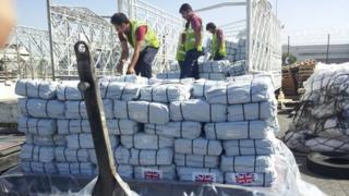 Goods being loaded in Dubai