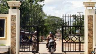 File image of the gates at Rangoon's Insein prison