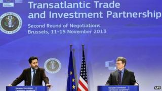 Trade negotiators in Brussels