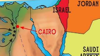 Scholastic's republished map of Egypt and the Middle East