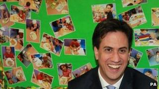 Ed Miliband on a visit to Learning Ladders Nursery in south London