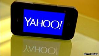 Yahoo logo on smartphone