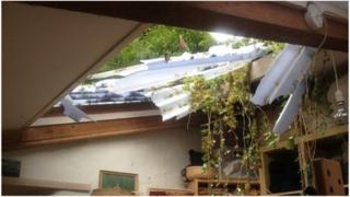 Damaged roof