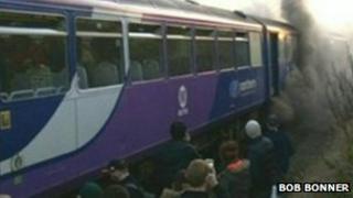 Train on fire