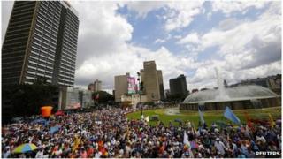 Opposition protest in Caracas, Venezuela
