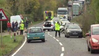 Crash on A21 near Lamberhurst