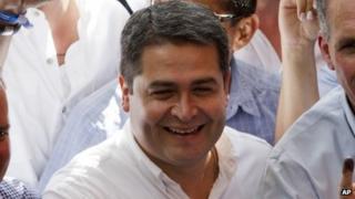 The National Party presidential candidate, Juan Orlando Hernandez