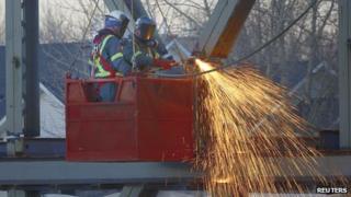 Construction workers in Alberta