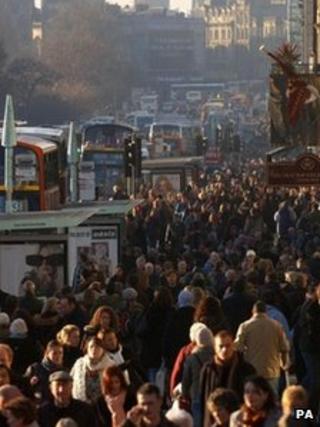 Shoppers on Edinburgh's Princes Street