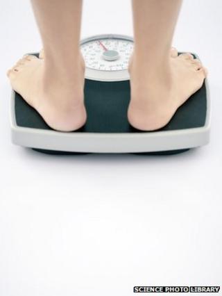 Person standing on scales