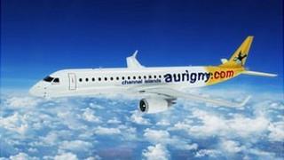 Mock-up of an Aurigny Embraer jet