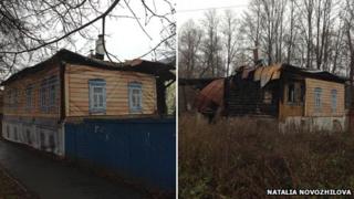 View from the front of the house (L) and from the back (R)
