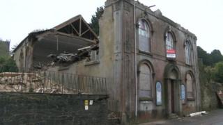 Collapsed chapel in Launceston