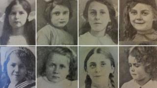 Eight victims of a fire at a theatre during World War One