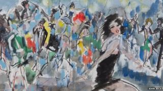 A detail of a painting by John Beck