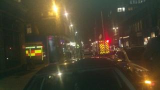 Firefighters at the scene